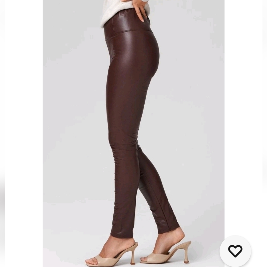 Aerie Chocolate Brown Leather Leggings